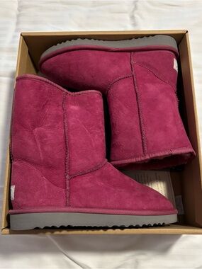 UGG Short Suede Ankle Boots in Berry Fuchsia